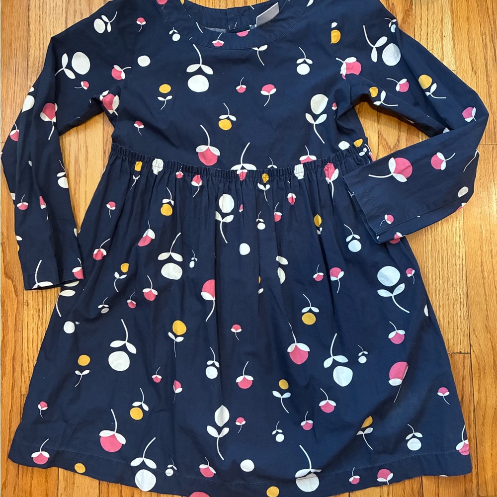 Hanna Andersson Woven Navy Floral Kids Dress